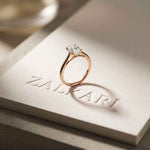 1 Ct Oval Moissanite Solitaire Engagement Ring Rose Gold