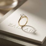 1 Ct Oval Moissanite Solitaire Engagement Ring Gold