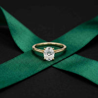 1 Ct Oval Moissanite Solitaire Engagement Ring Gold