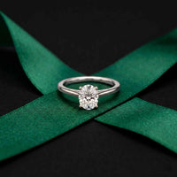 1 Ct Oval Moissanite Solitaire Engagement Ring White