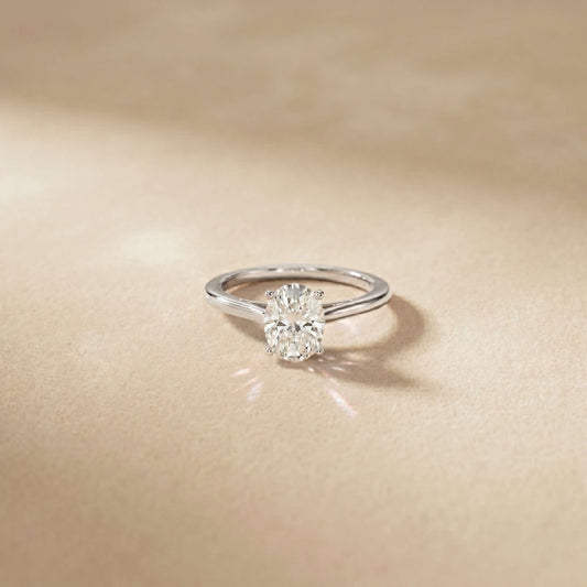 1 Ct Oval Moissanite Solitaire Engagement Ring