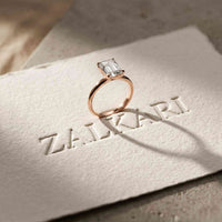 2 Ct Emerald Cut Moissanite Solitaire Engagement Ring Rose Gold