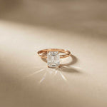 2 Ct Emerald Cut Moissanite Solitaire Engagement Ring Rose Gold