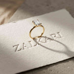 2 Ct Emerald Cut Moissanite Solitaire Engagement Ring Gold