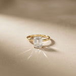 2 Ct Emerald Cut Moissanite Solitaire Engagement Ring Gold
