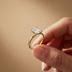 2 Ct Emerald Cut Moissanite Solitaire Engagement Ring Gold