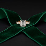 4.76 Ct Asscher Cut Moissanite Pavé Engagement Ring
