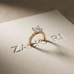 4.76 Ct Asscher Cut Moissanite Pavé Engagement Ring