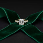 4.76 Ct Asscher Cut Moissanite Pavé Engagement Ring