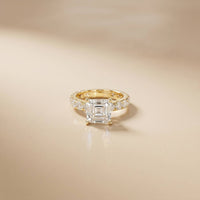4.76 Ct Asscher Cut Moissanite Pavé Engagement Ring