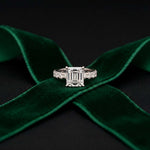 4.76 Ct Asscher Cut Moissanite Pavé Engagement Ring