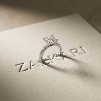 4.76 Ct Asscher Cut Moissanite Pavé Engagement Ring