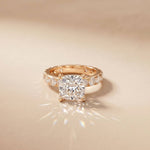 4.76 Ct Cushion Cut Moissanite Pavé Engagement Ring
