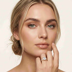 4.76 Ct Emerald Cut Moissanite Pavé Engagement Ring