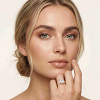 4.76 Ct Emerald Cut Moissanite Pavé Engagement Ring