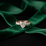 4.76 Ct Heart Cut Moissanite Pavé Engagement Ring