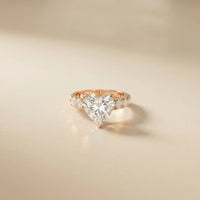 4.76 Ct Heart Cut Moissanite Pavé Engagement Ring