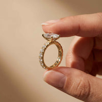 4.76 Ct Heart Cut Moissanite Pavé Engagement Ring