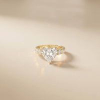 4.76 Ct Heart Cut Moissanite Pavé Engagement Ring