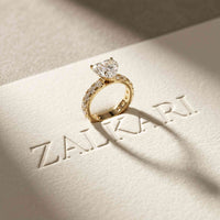 4.76 Ct Heart Cut Moissanite Pavé Engagement Ring