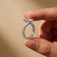 4.76 Ct Heart Cut Moissanite Pavé Engagement Ring