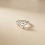 4.76 Ct Heart Cut Moissanite Pavé Engagement Ring