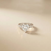 4.76 Ct Heart Cut Moissanite Pavé Engagement Ring