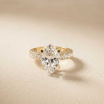 4.76 Ct Marquise Cut Moissanite Pavé Engagement Ring