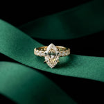 4.76 Ct Marquise Cut Moissanite Pavé Engagement Ring