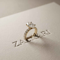 4.76 Ct Marquise Cut Moissanite Pavé Engagement Ring