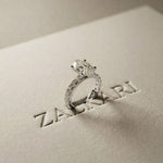 4.76 Ct Marquise Cut Moissanite Pavé Engagement Ring