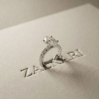 4.76 Ct Marquise Cut Moissanite Pavé Engagement Ring