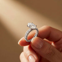 4.76 Ct Marquise Cut Moissanite Pavé Engagement Ring