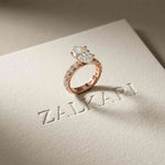 4.76 Ct Oval Moissanite Pavé Engagement Ring