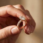 4.76 Ct Oval Moissanite Pavé Engagement Ring