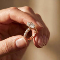 4.76 Ct Oval Moissanite Pavé Engagement Ring