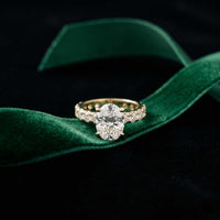 4.76 Ct Oval Moissanite Pavé Engagement Ring