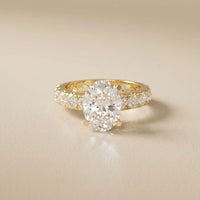 4.76 Ct Oval Moissanite Pavé Engagement Ring