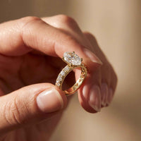 4.76 Ct Oval Moissanite Pavé Engagement Ring
