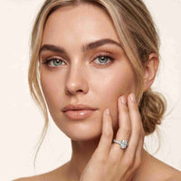 4.76 Ct Oval Moissanite Pavé Engagement Ring