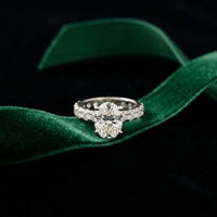 4.76 Ct Oval Moissanite Pavé Engagement Ring