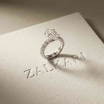 4.76 Ct Oval Moissanite Pavé Engagement Ring