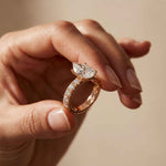 4.76 Ct Pear Moissanite Pavé Engagement Ring