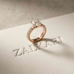 4.76 Ct Pear Moissanite Pavé Engagement Ring