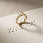 4.76 Ct Pear Moissanite Pavé Engagement Ring