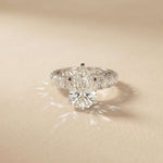 4.76 Ct Pear Moissanite Pavé Engagement Ring