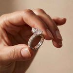 4.76 Ct Pear Moissanite Pavé Engagement Ring