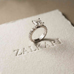 4.76 Ct Princess Cut Moissanite Hidden Halo Engagement Ring