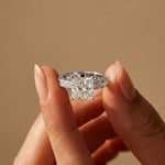 4.76 Ct Princess Cut Moissanite Hidden Halo Engagement Ring