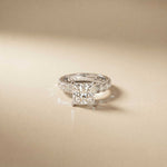 4.76 Ct Princess Cut Moissanite Hidden Halo Engagement Ring